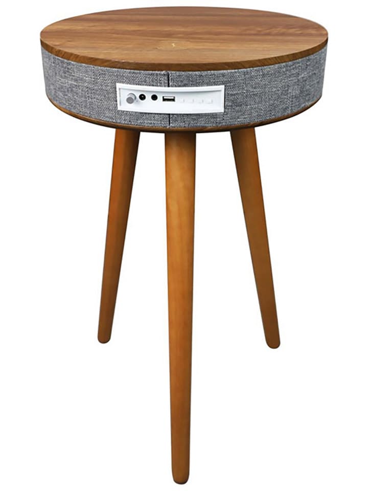 Bolaris Bluetooth-Lautsprecher-Beistelltisch in Braun - (H)59 x Ø 38,5 cm günstig kaufen onesize