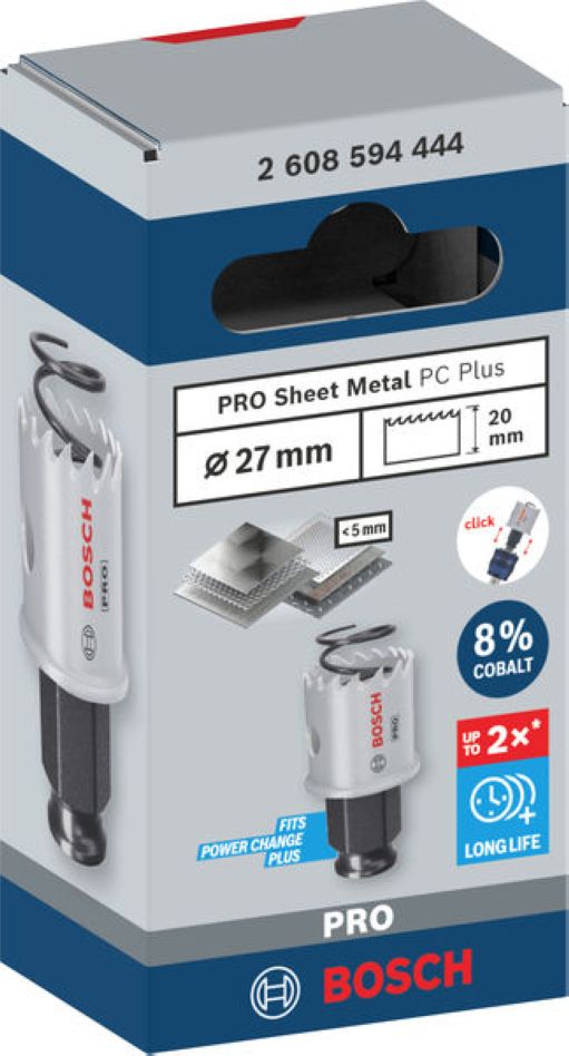 Bosch Blue Accessories 2608594444 PRO Sheet Metal PC Plus hulsav 27 mm
