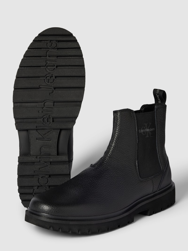 Chelsea Boots mit Logo- und Label-Schriftzug Modell 'EVA' in black