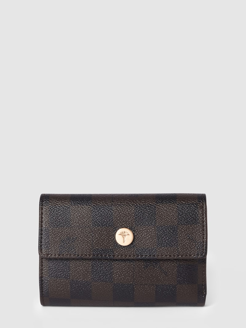 Portemonnaie mit Allover-Muster Modell 'cosma' in dunkelbraun