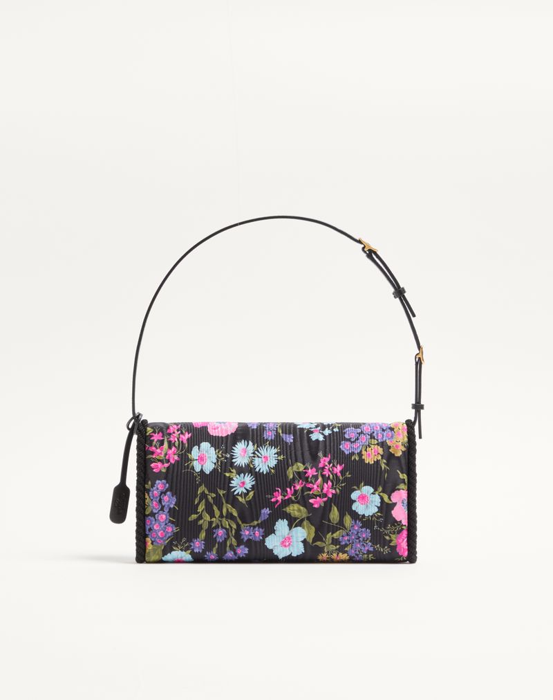 Bolsa de Ombro Pequena Valentino Garavani Devain em Tecido Floral Moiré Papier