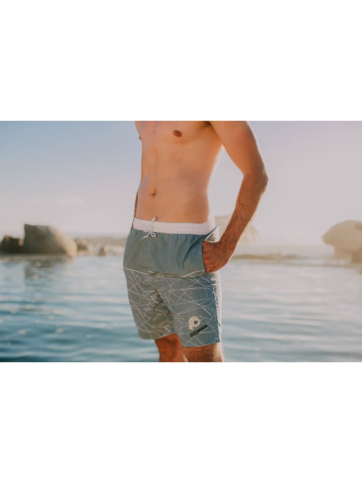 GUGGEN MOUNTAIN Badehose Kariert in Grau günstig kaufen