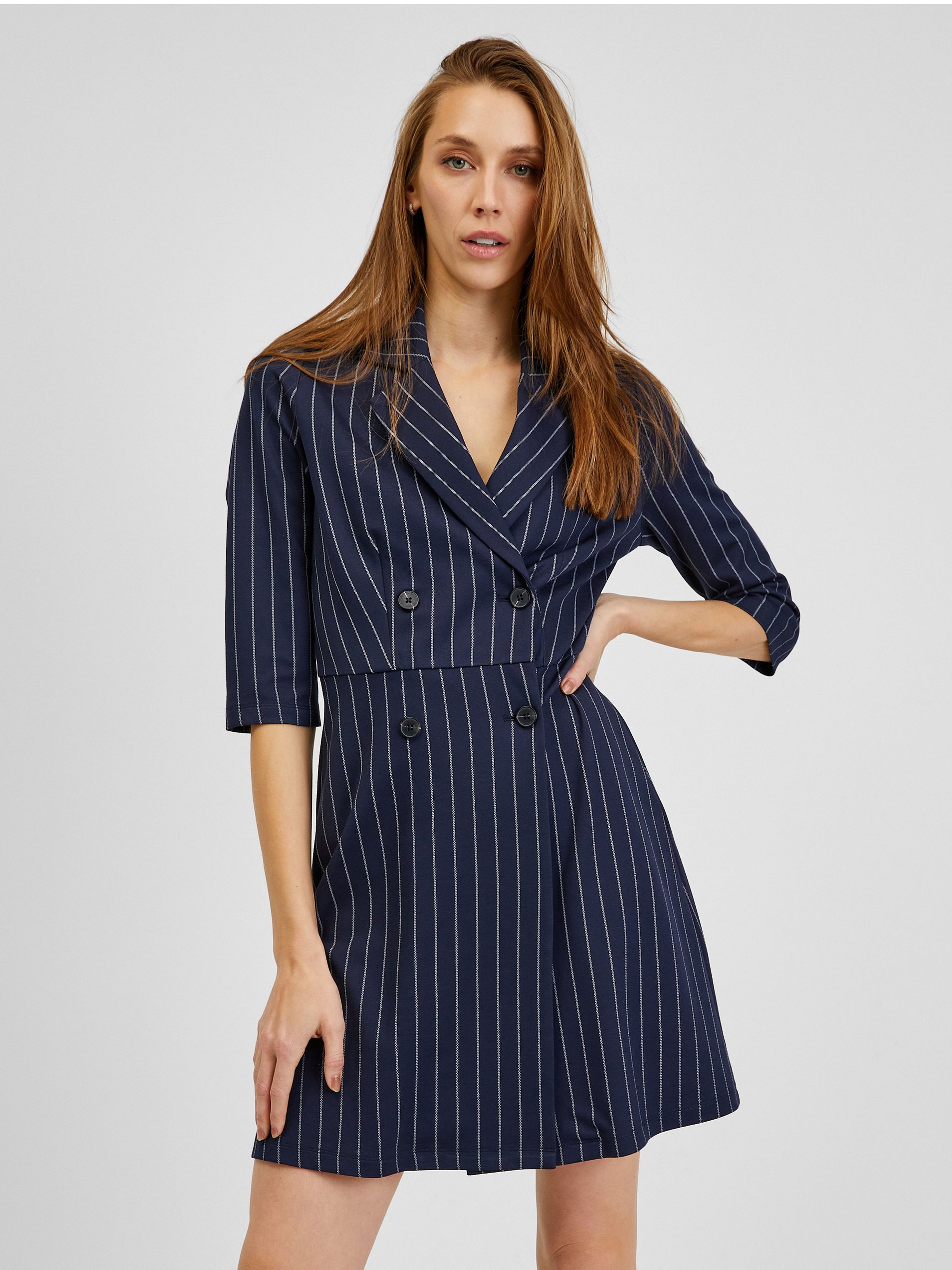 Dunkelblau gestreiftes Damenkleid ORSAY
