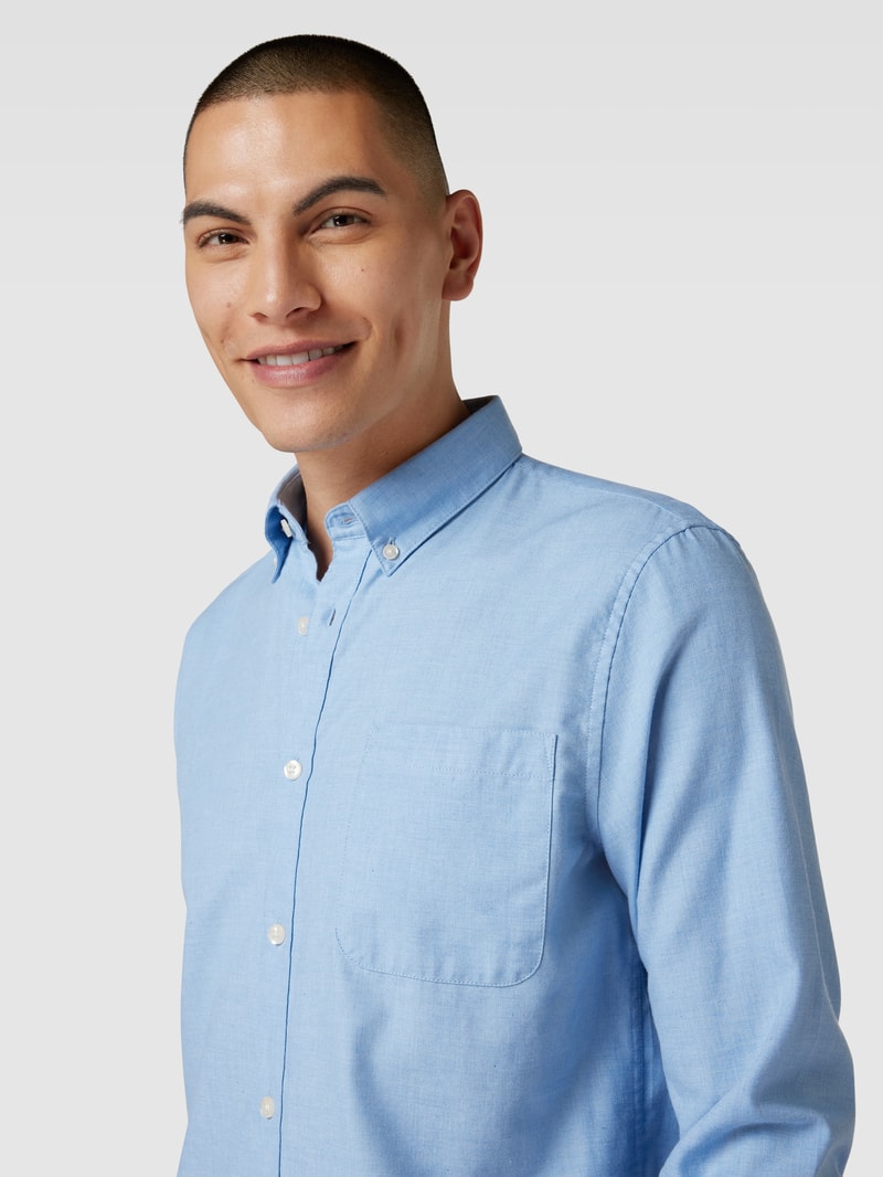 Freizeithemd mit Under-Button-Down-Kragen Modell 'trostol' in bleu
