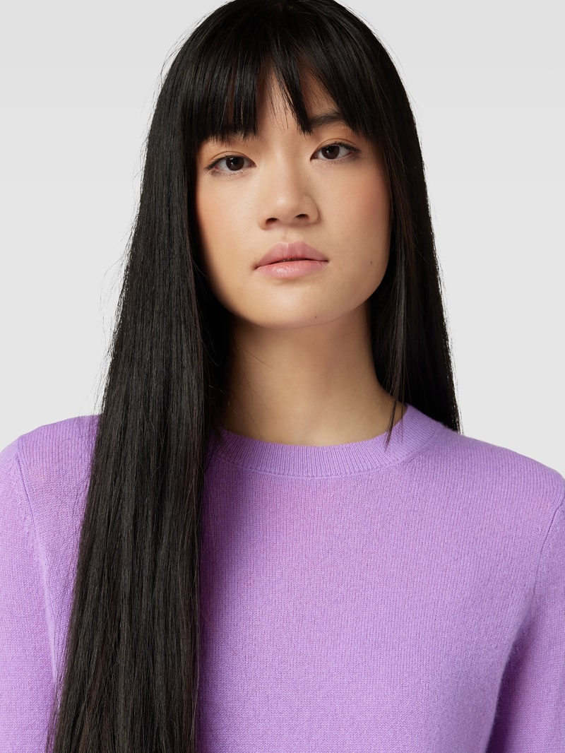 Kaschmirpullover in melierter Optik in violett