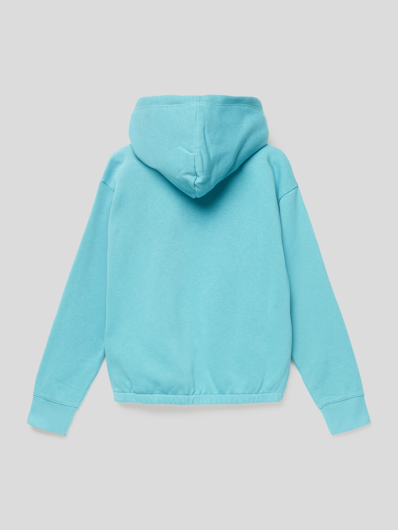 Hoodie mit Label-Detail in aqua blau
