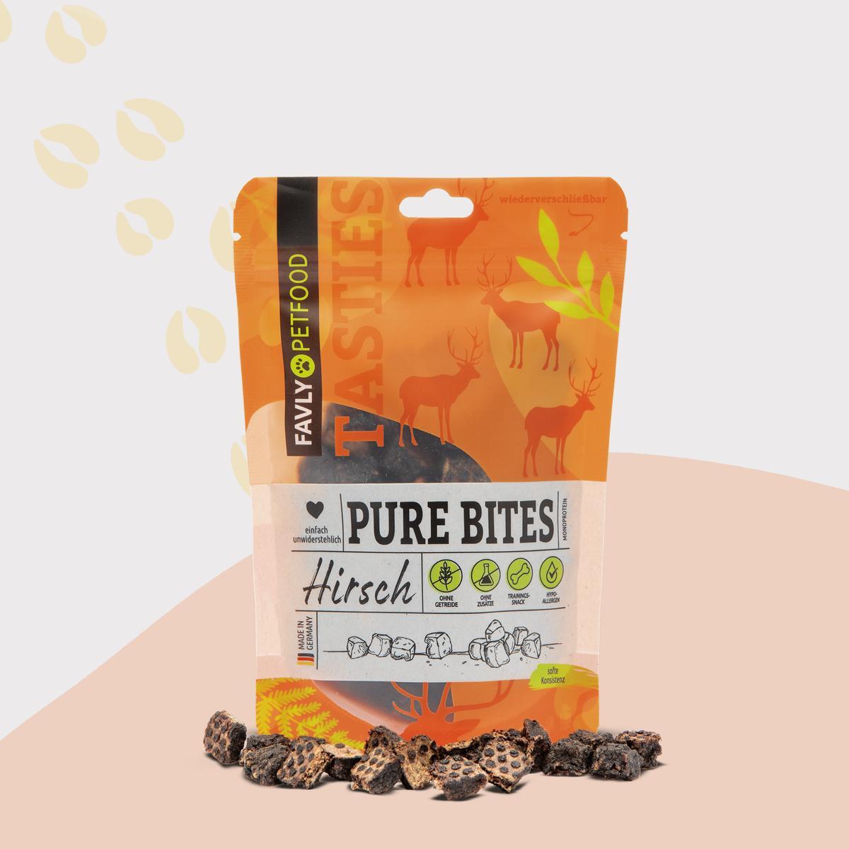 FAVLY Petfood Snacks FAVLY Petfood PURE Bites Hirsch 720 g