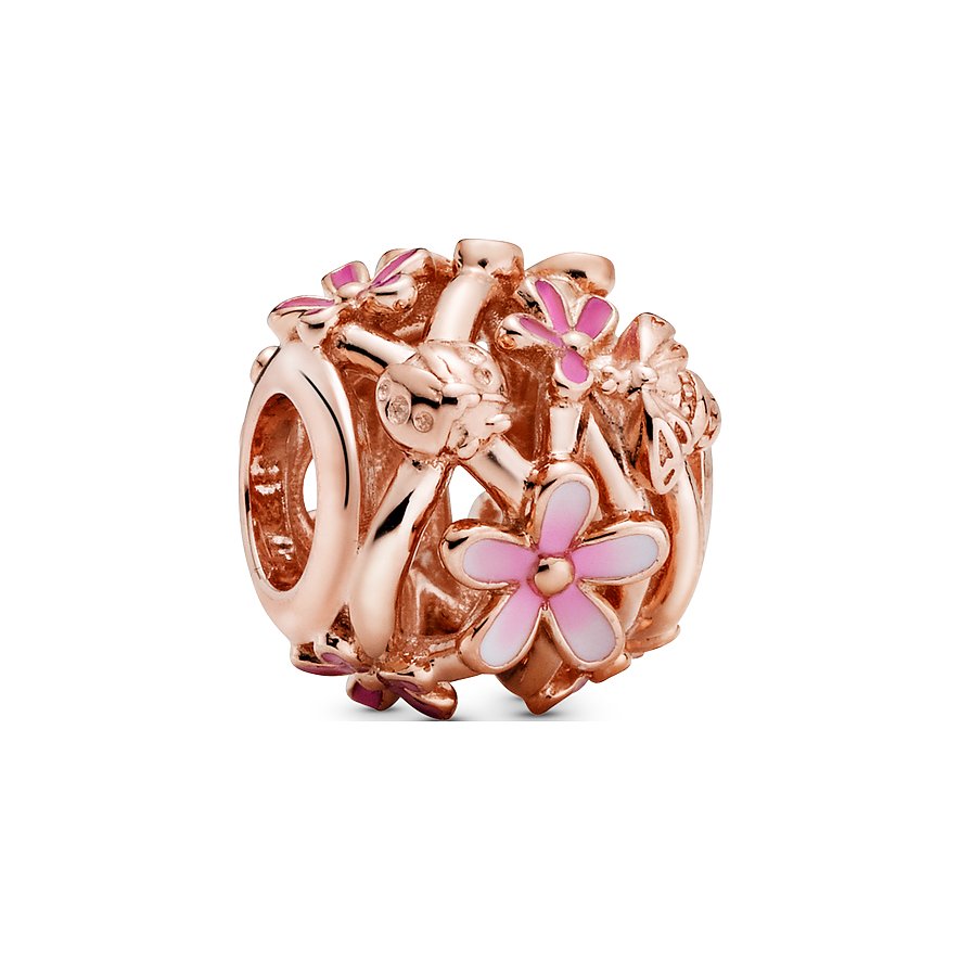 Pandora Charm Moments Offen gearbeitetes rosafarbenes Gänseblümchen