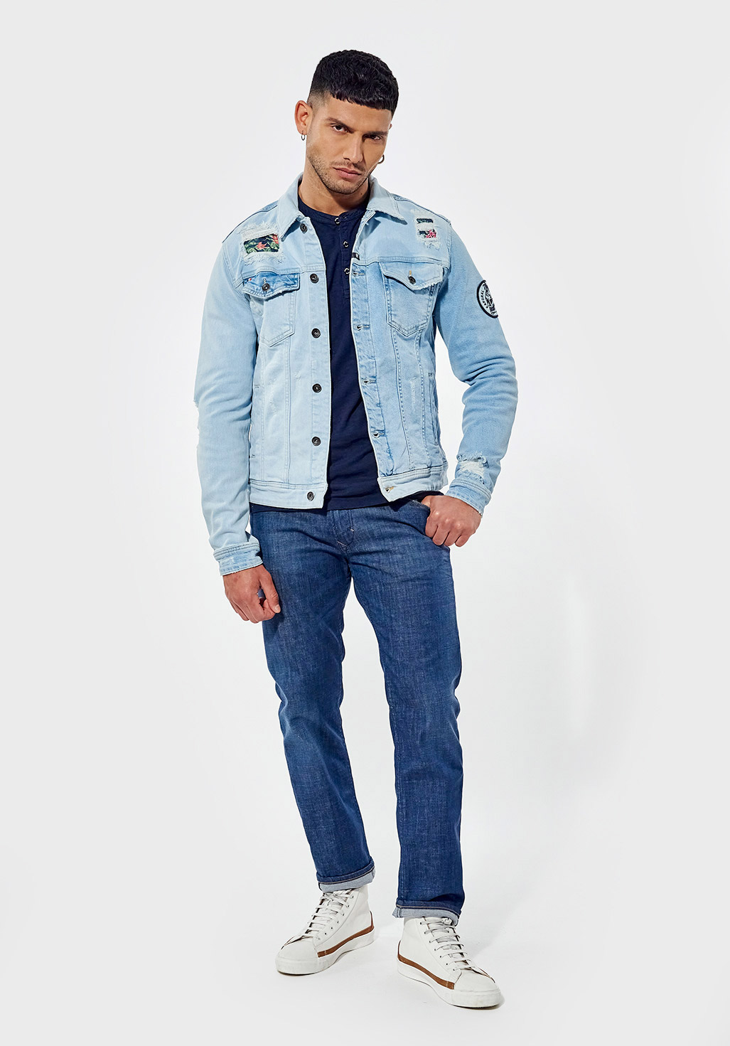 ARWAR  Veste en jean régular bleu clair Homme fantaisie