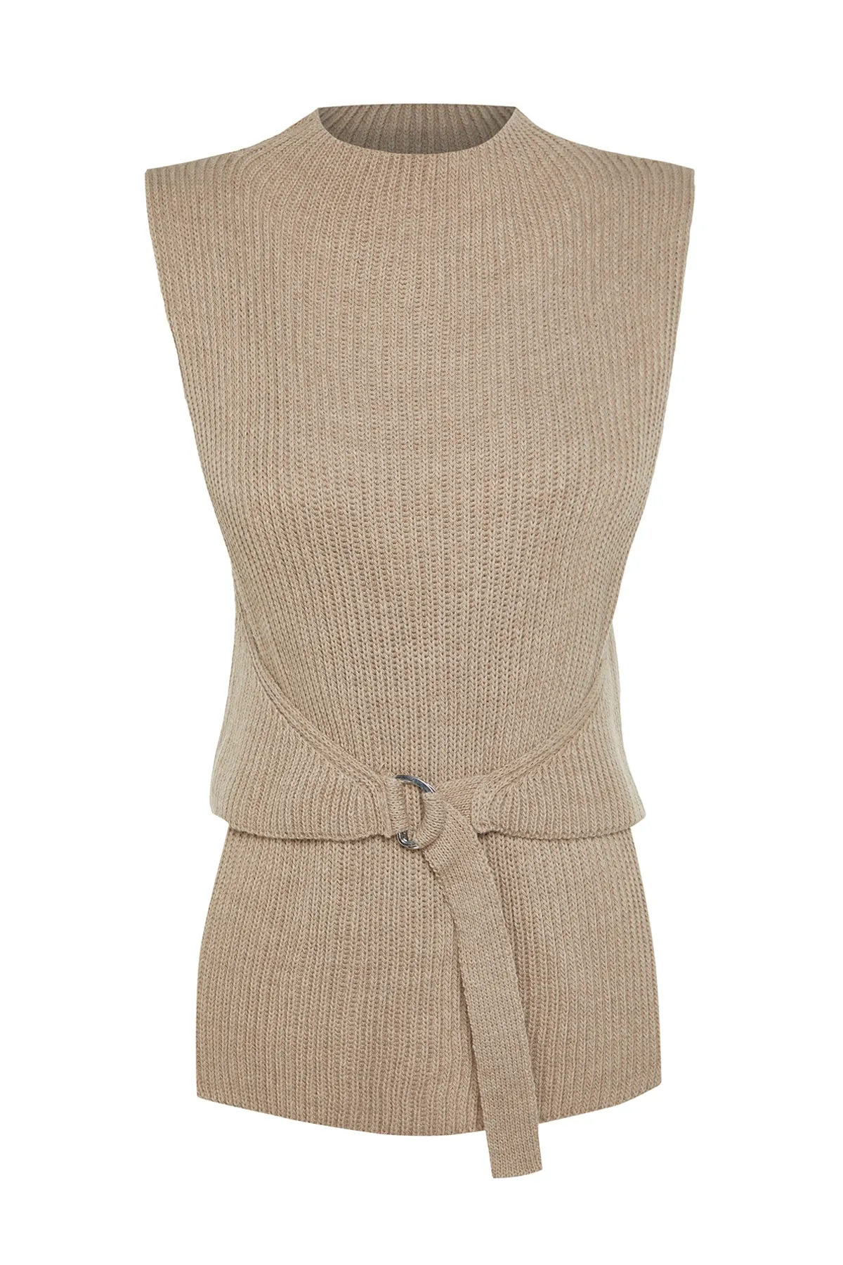 Trendyol Collection  Strickweste - Braun - Regular Fit