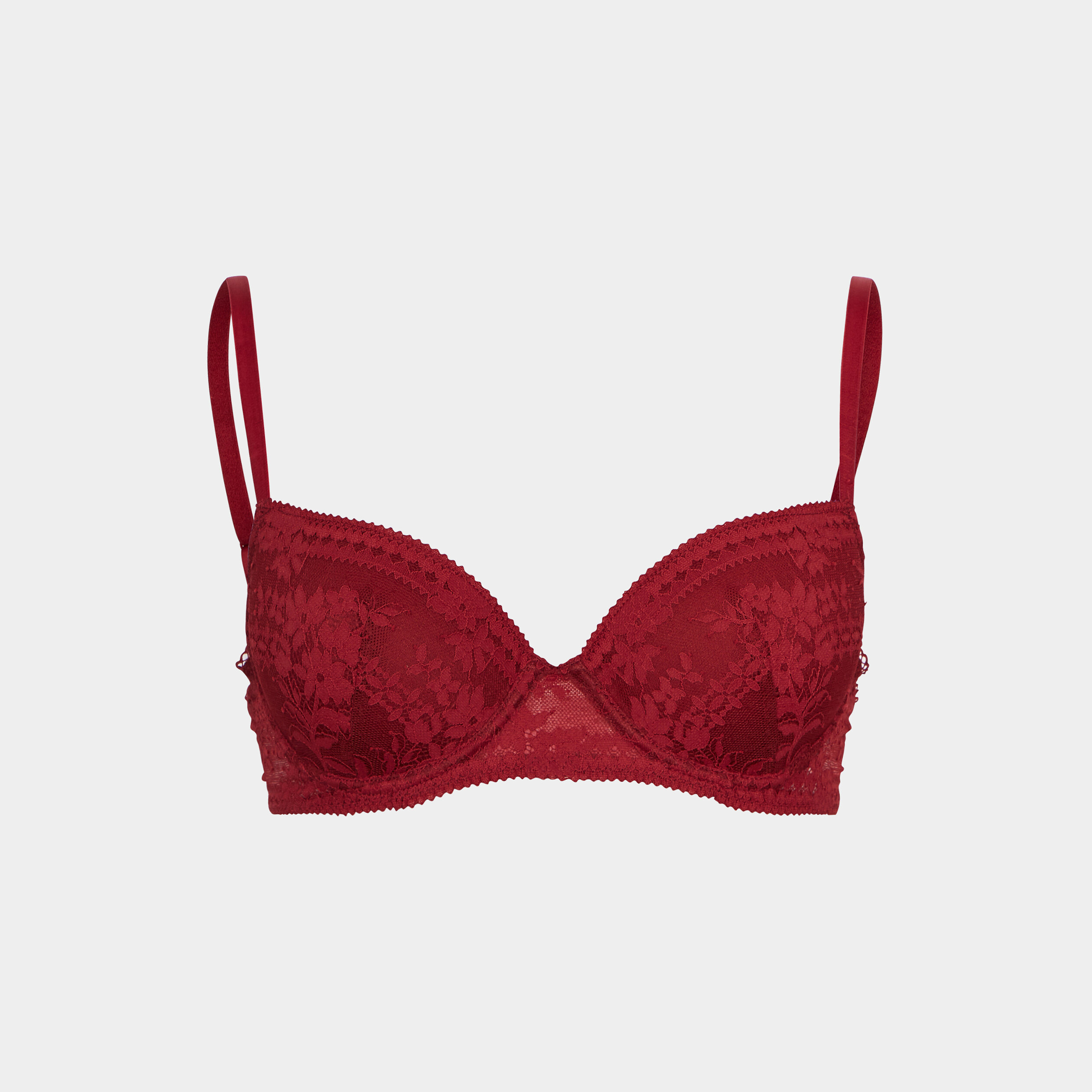 Soutien-gorge corbeille padded dentelle bordeaux femme | La Halle