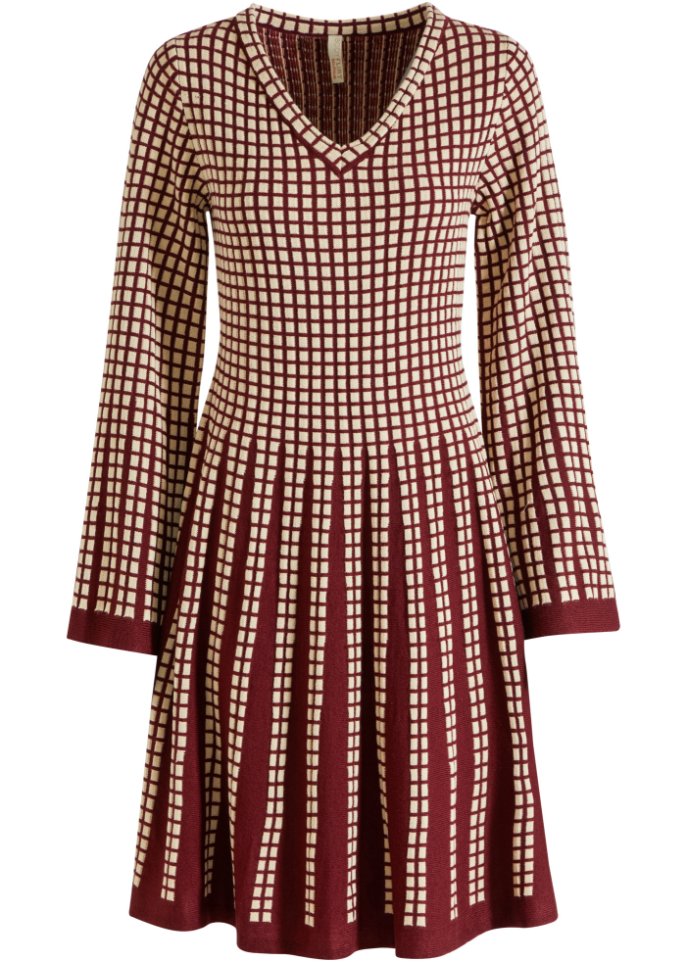 Strickkleid mit Plissee-Optik