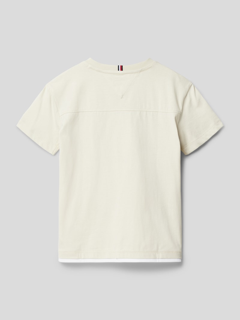 T-Shirt mit Label-Print Modell 'VARISTY TEE' in sand
