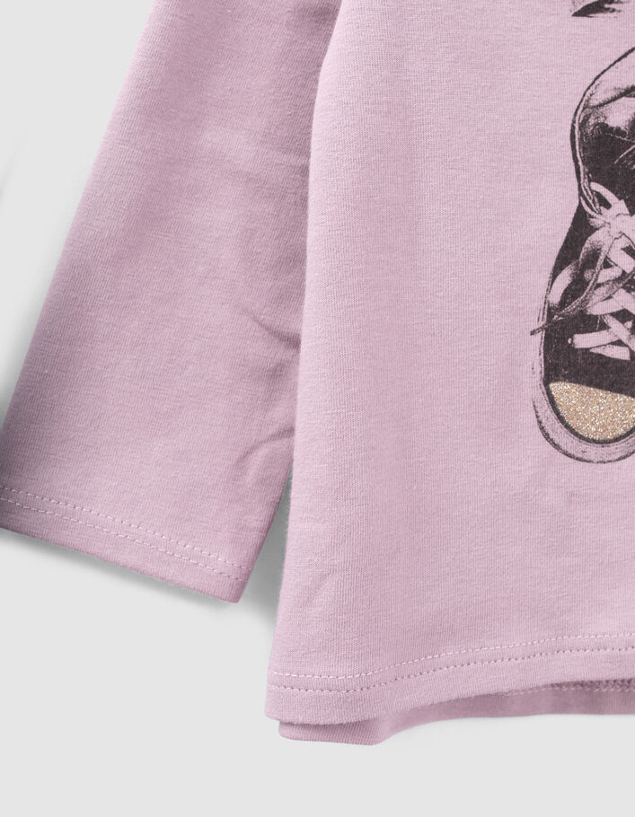 T-shirt parme visuels chaussures bébé fille