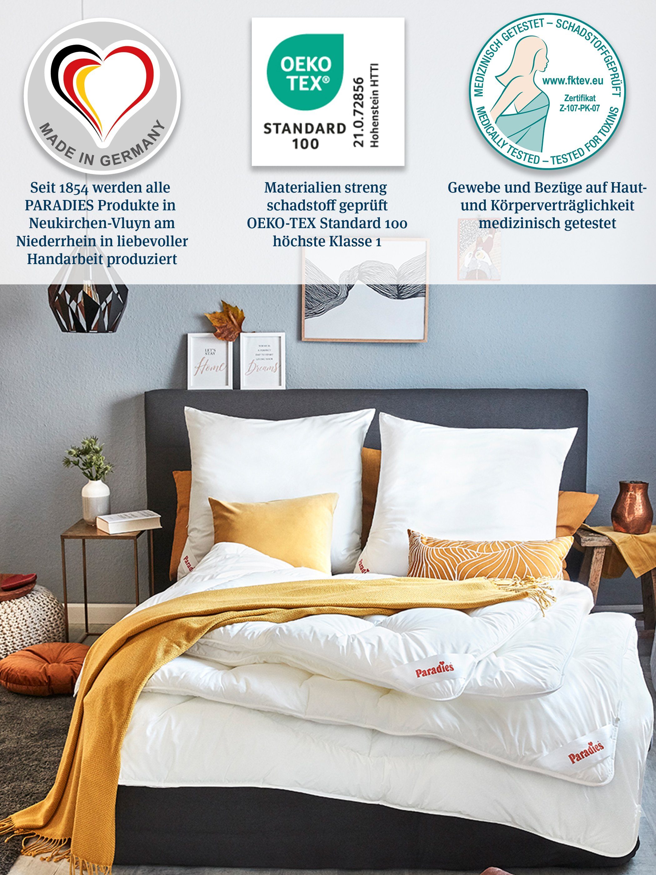Kunstfaserbettdecke, Runa Bio, Paradies, Füllung: 100% Polyester, Bezug: 100% Bio-Baumwolle (kbA), besonders voluminös & kuschelig