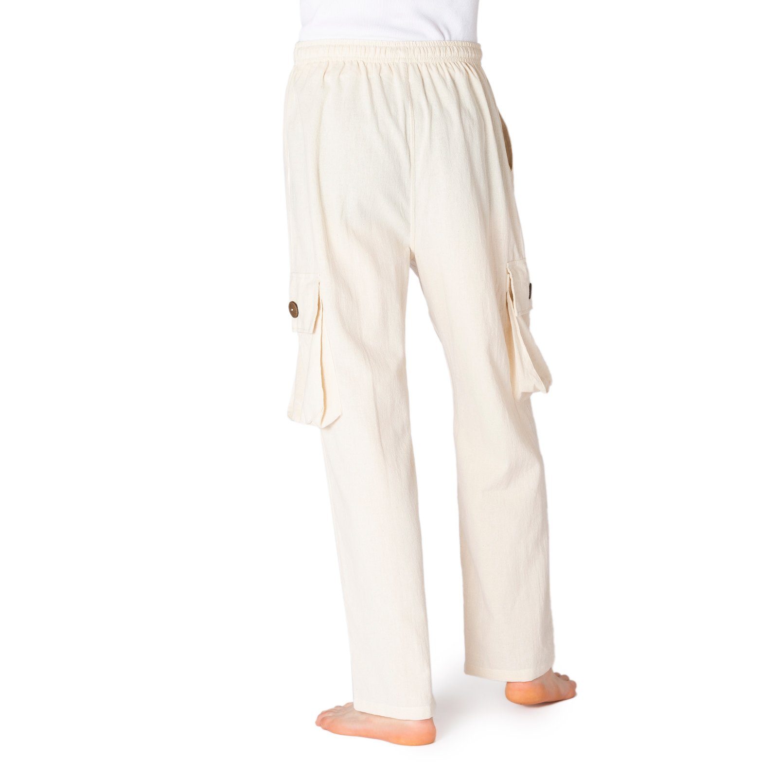 PANASIAM Wellnesshose Cargo-Hose K bequeme Sommerhose mit 4 Taschen aus 100% Baumwolle Unisex Freizeithose für Damen und Herren Relaxhose Cargohose