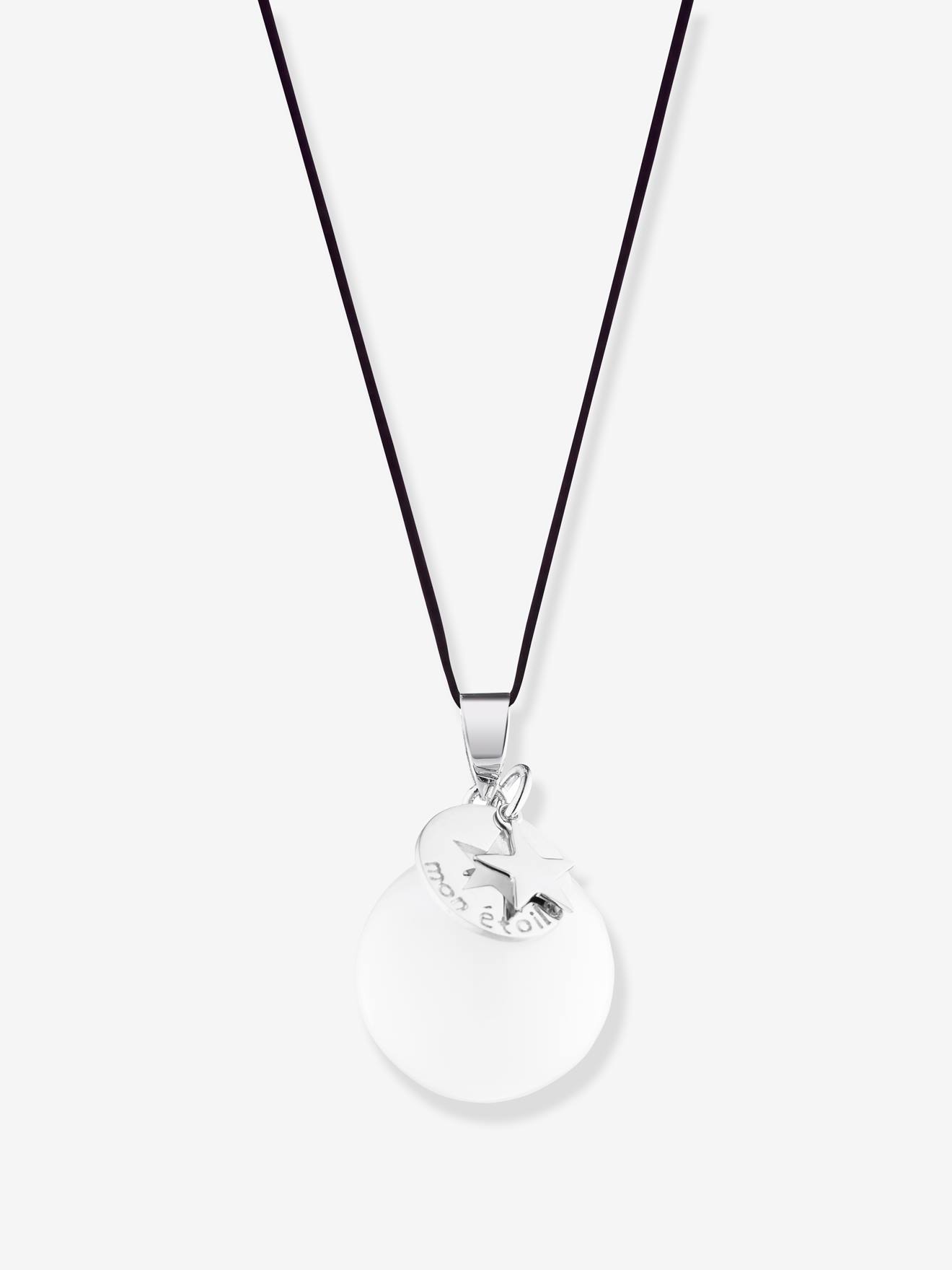 Pendentif bola de grossesse Mon Etoile CACHE COEUR blanc/rhodium
