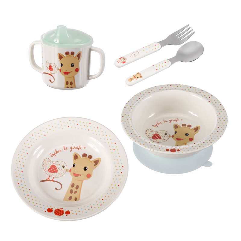 Coffret repas mélamine Sophie la girafe rose