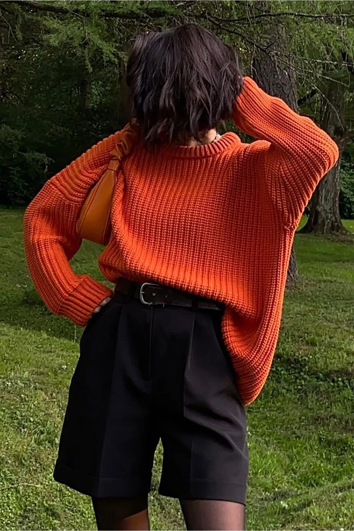 Madmext  Orangefarbener Basic-Pullover mit Fahrradkragen MG1264