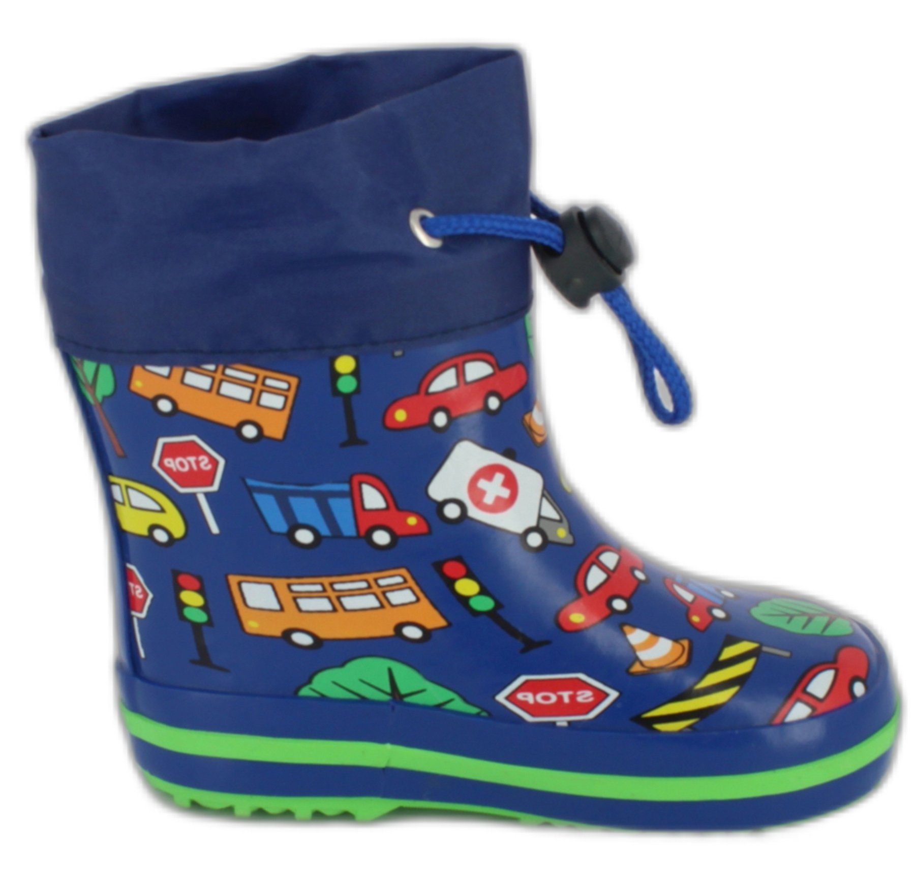 Beck Kleinkinder Gummistiefel Traffic mit Warmfutter, Kurzschaft- Gummistiefel (für Jungs, für warme Füße bei Nässe und Kälte) wasserdicht, aus Naturkautschuk, leichte flexible Sohle