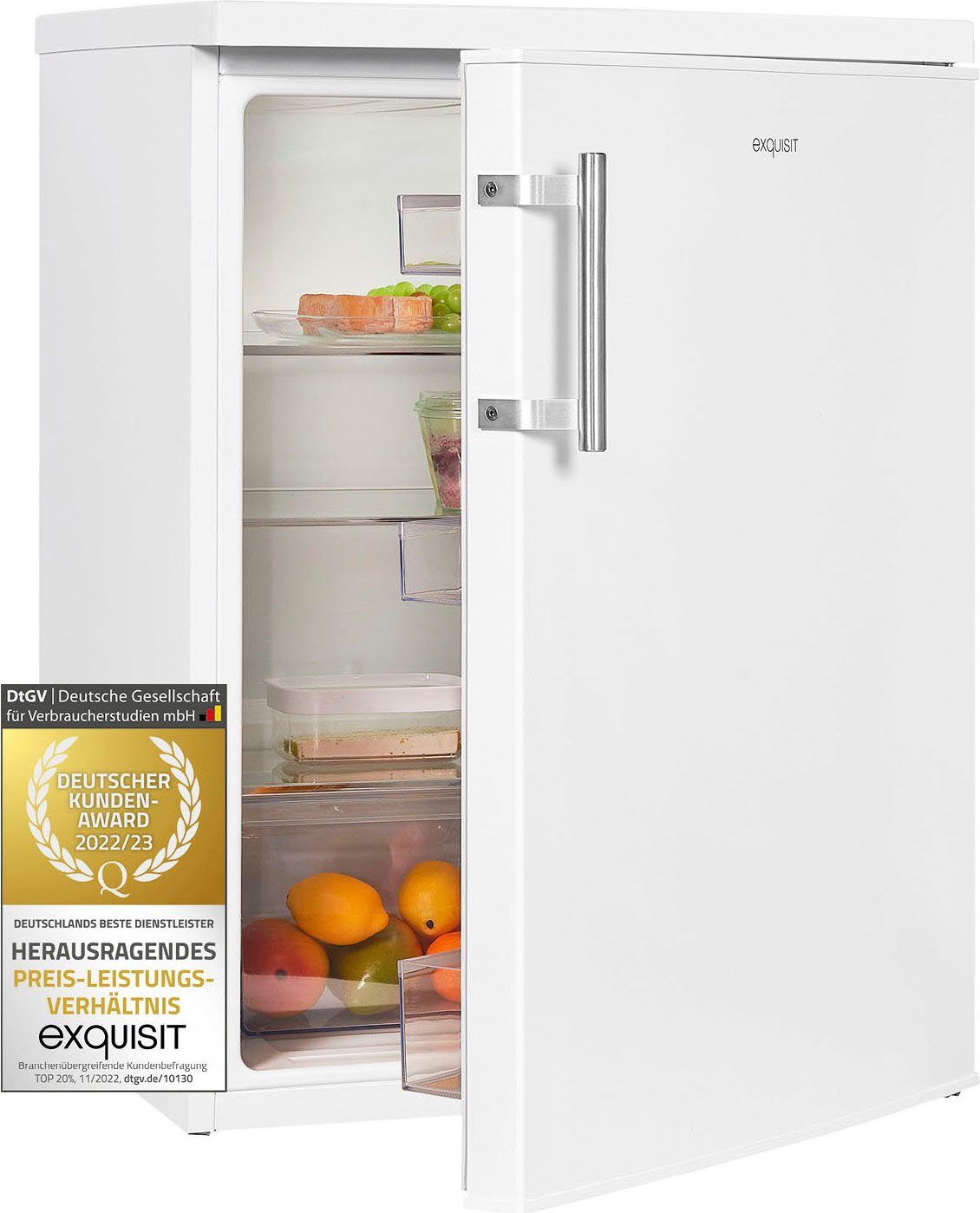 exquisit Vollraumkühlschrank KS18-V-H-170E weiss, 85,0 cm hoch, 60,0 cm breit