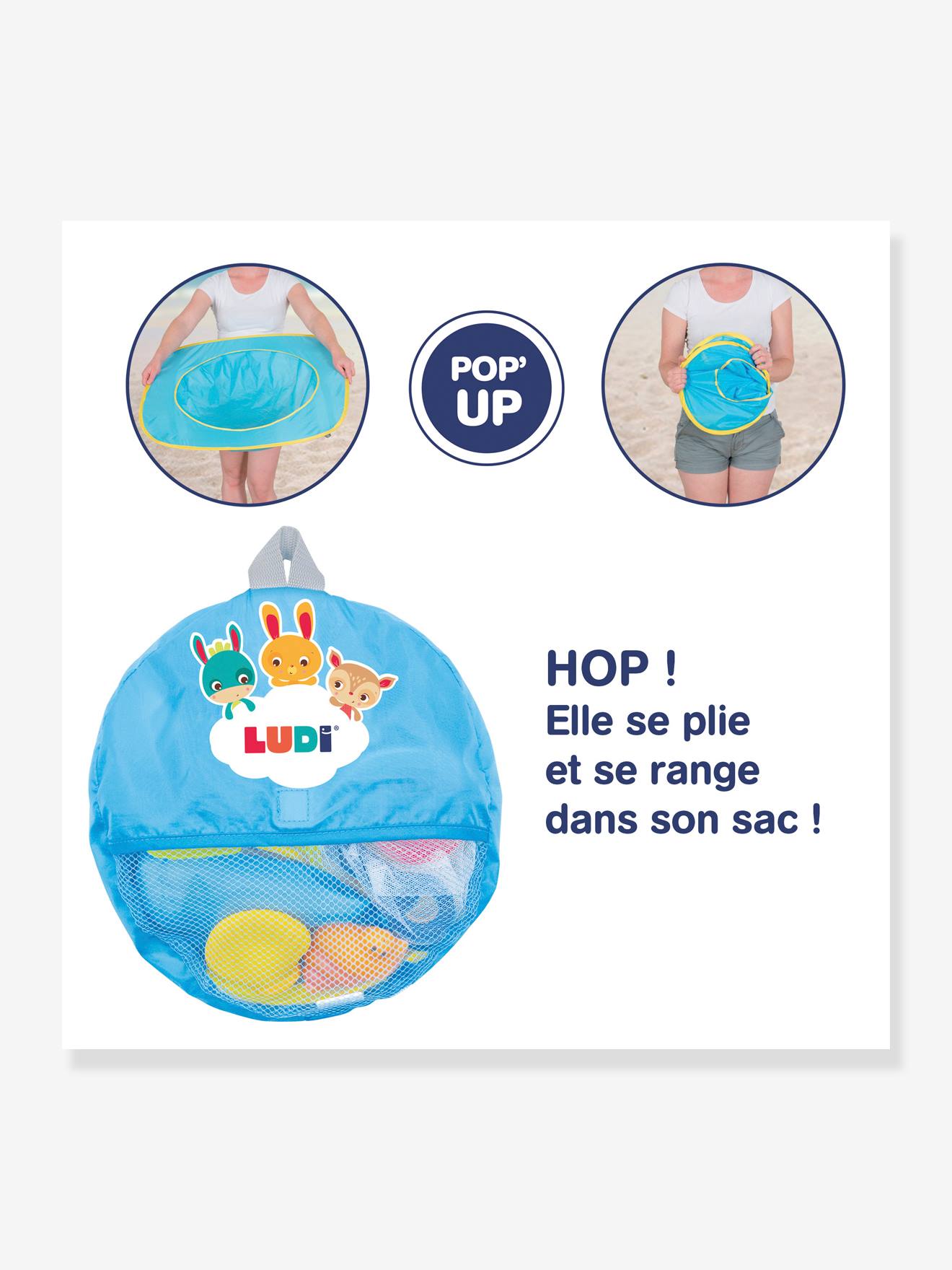 Tente anti-UV Piscine multifonction LUDI bleu