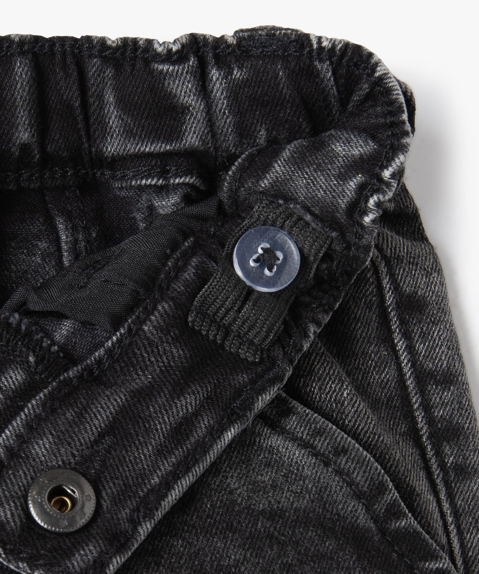 Jean bébé Garçon avec taille élastique et ceinture corde noir | GEMO