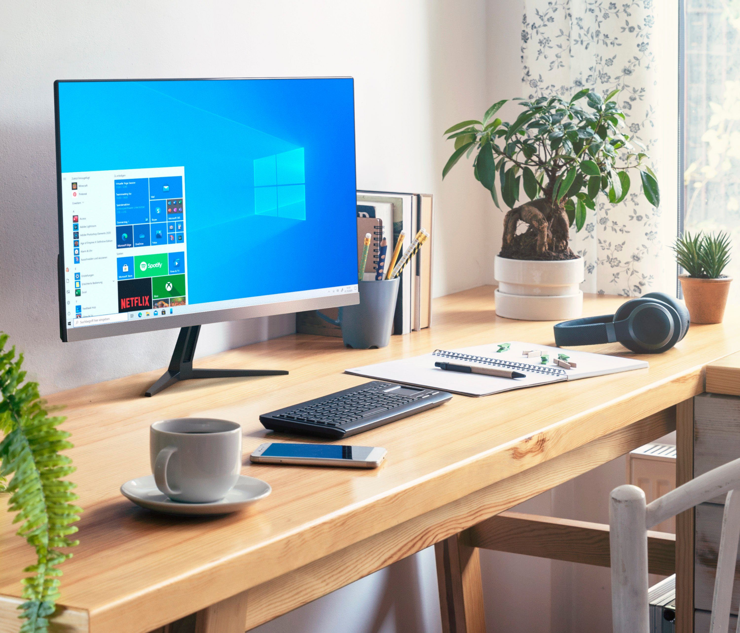 CSL Unity F27-GLS mit Windows 10 Home All-in-One PC (27 Zoll, Intel® Celeron Celeron® N4120, UHD Graphics 600, 8 GB RAM, 128 GB SSD)