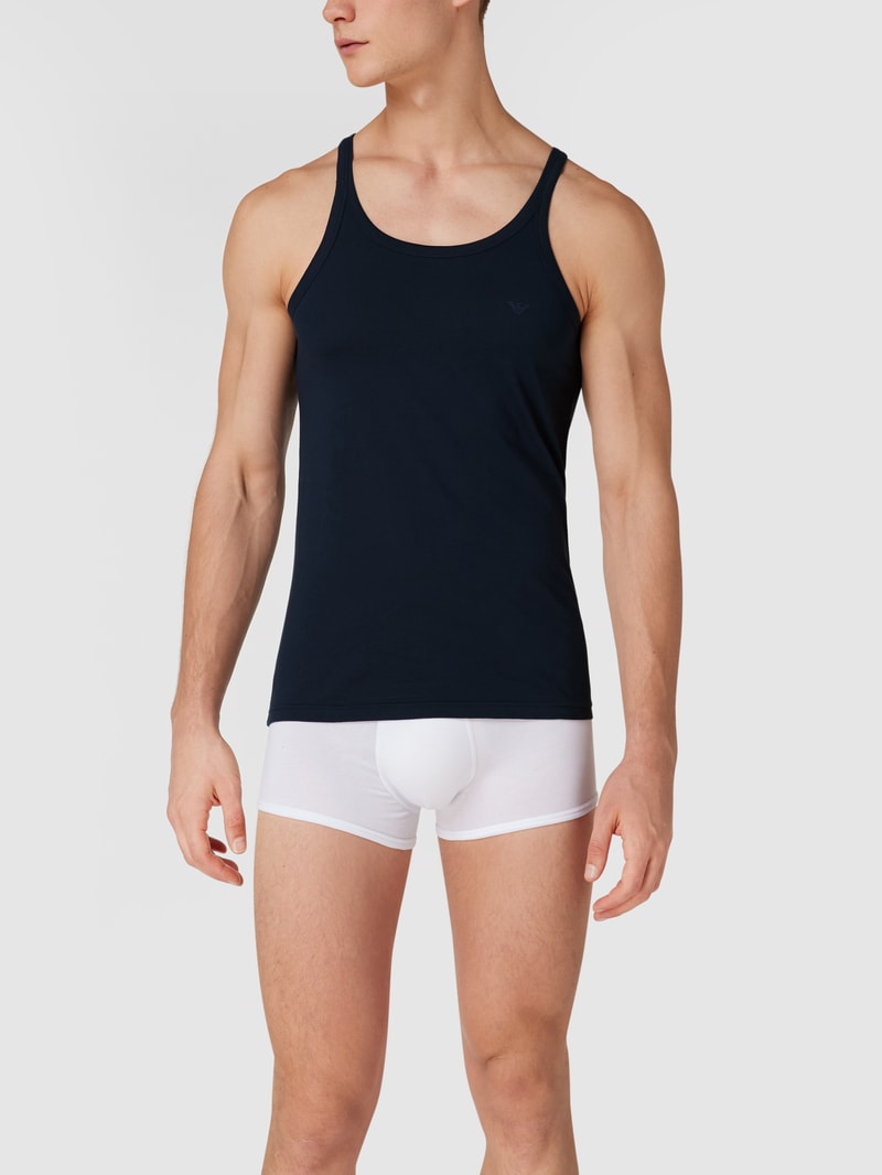 Tanktop aus Baumwolle im 2er-Pack in marineblau