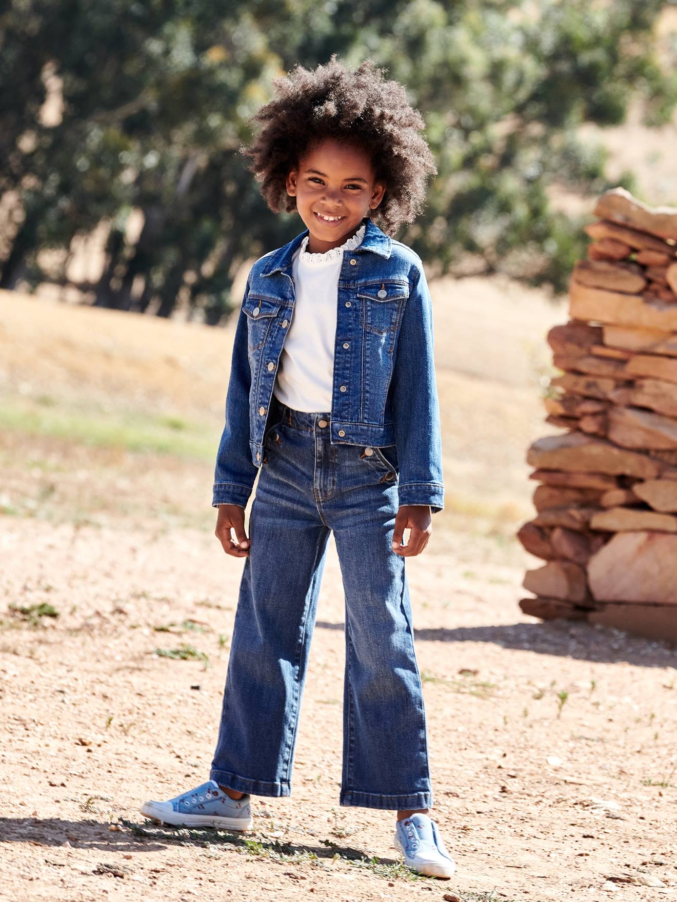 Veste en jean personnalisable fille double stone