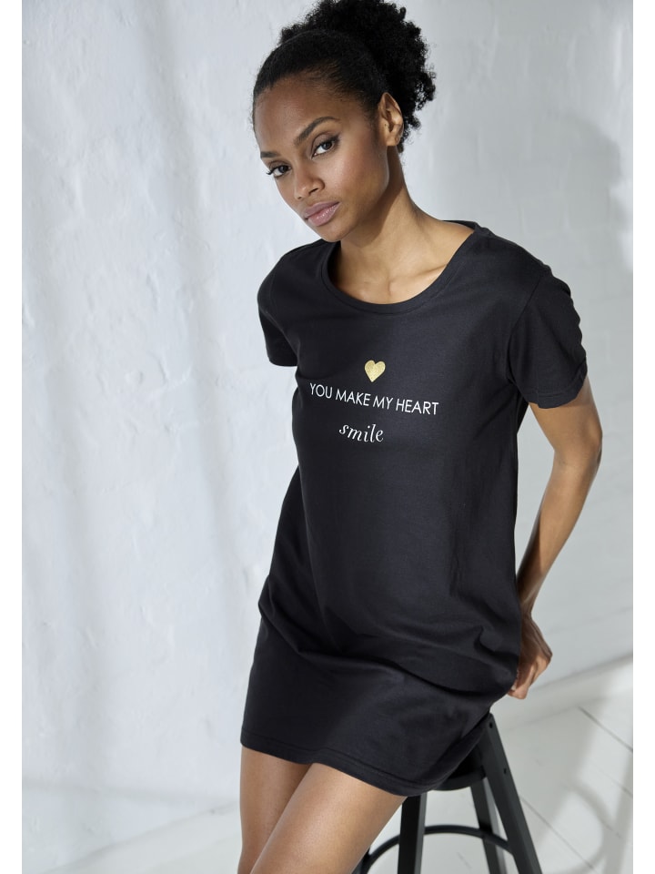 VIVANCE DREAMS Sleepshirt in schwarz günstig kaufen
