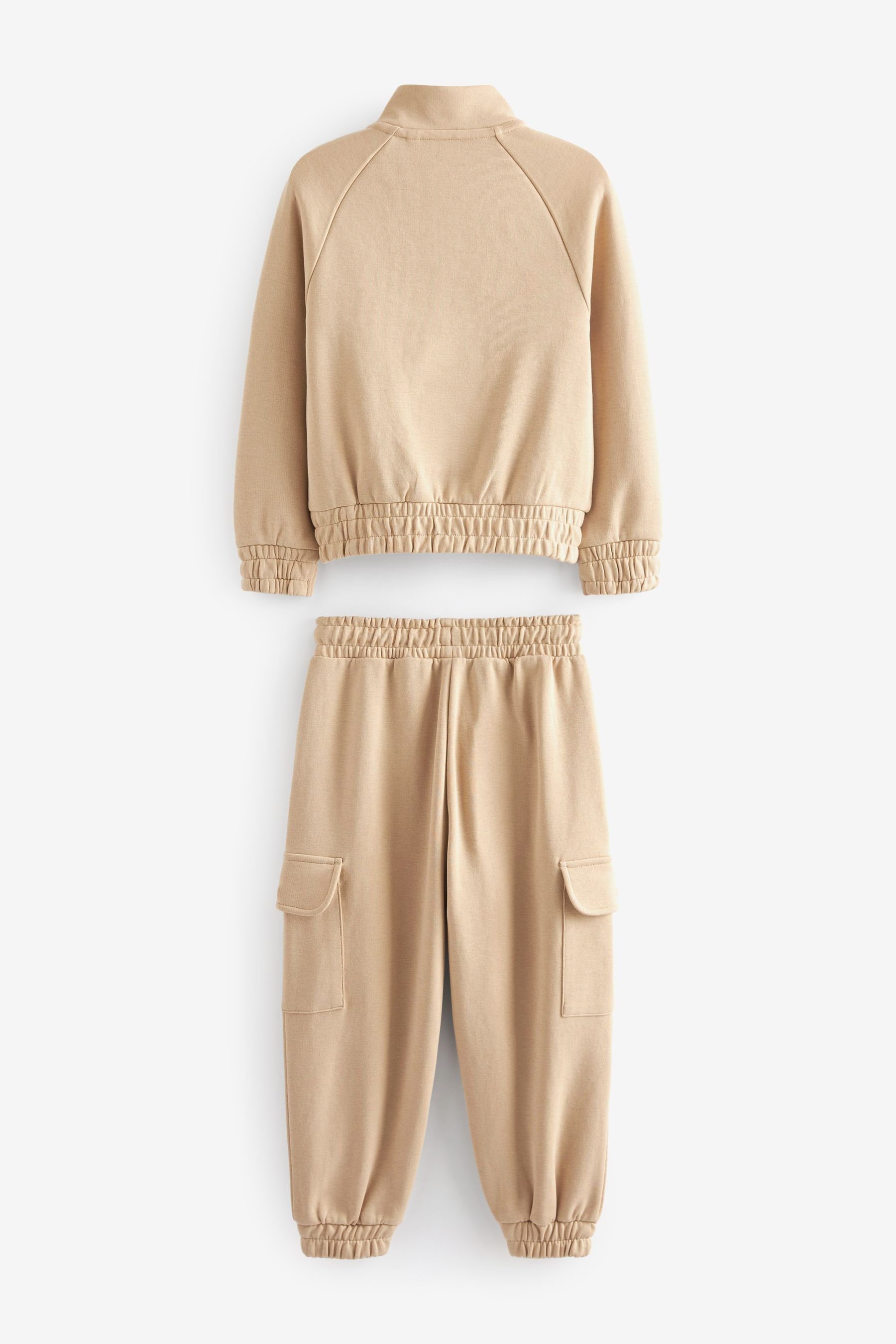 Next Sweatanzug Sweatshirt mit halbem RV + Cargo-Jogginghose (2-tlg)