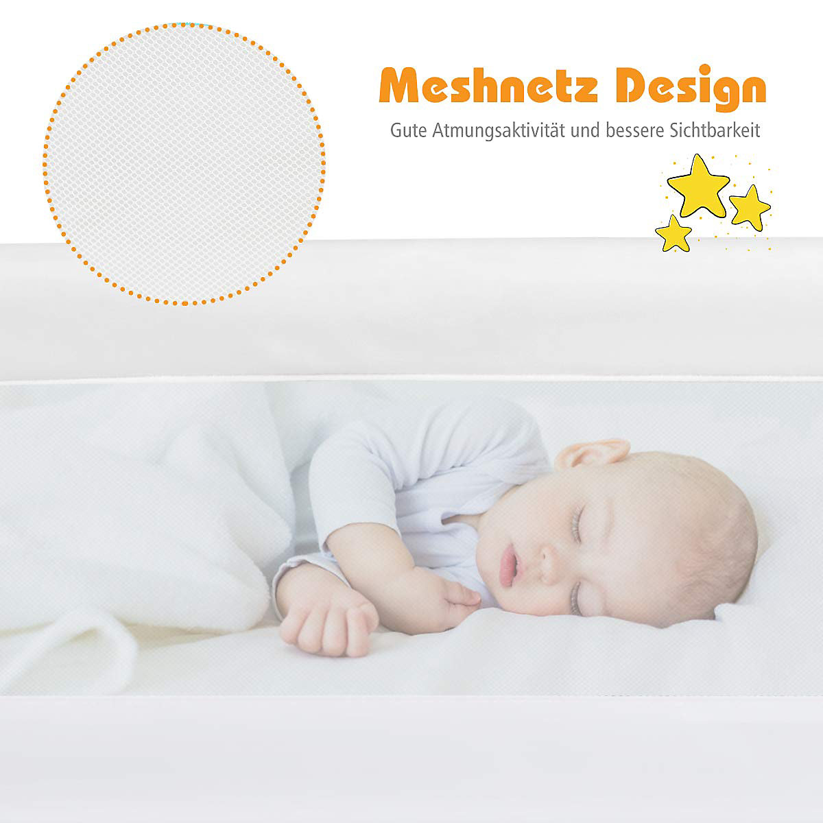 Babybettgitter Schutzgitter klappbar 120 cm
