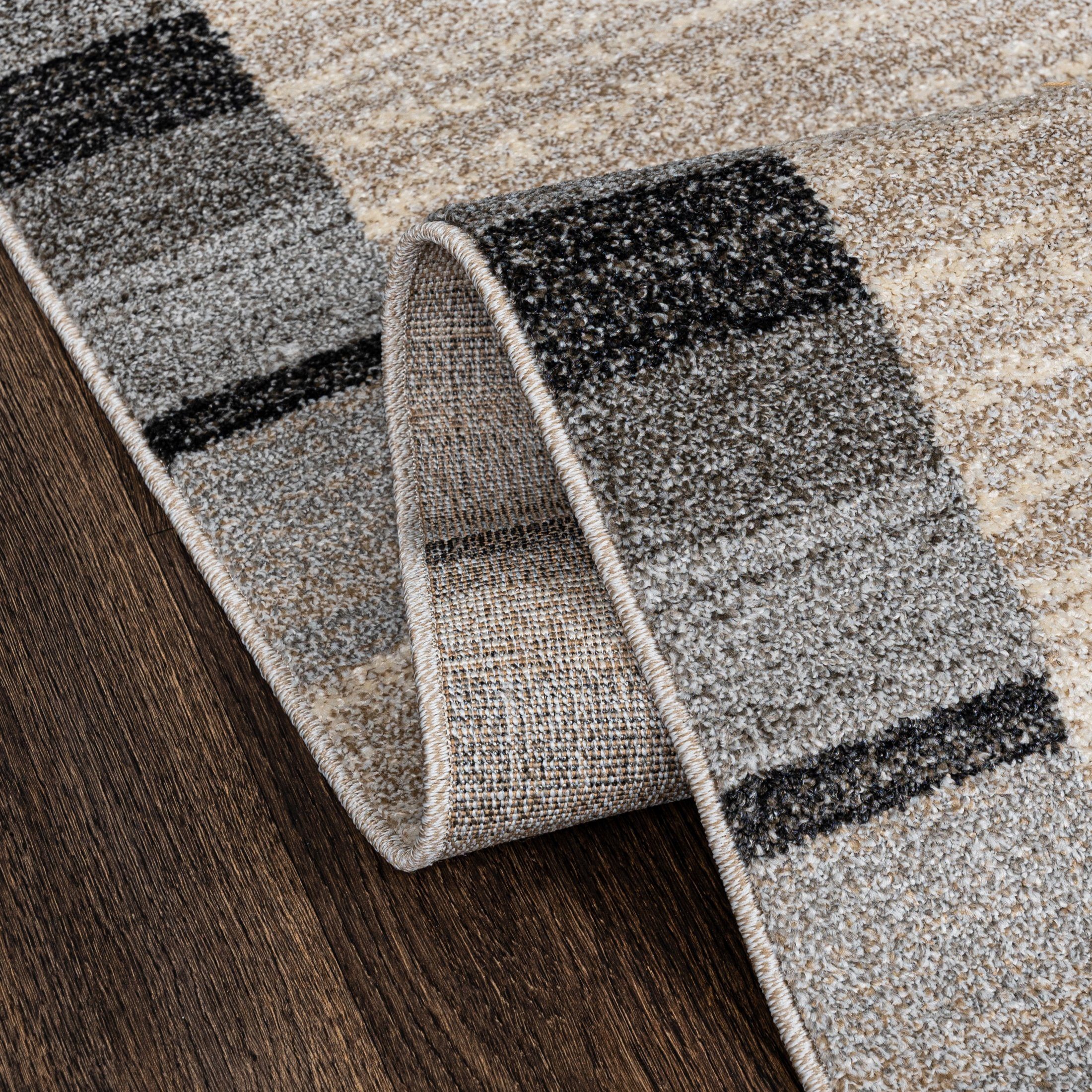 Läufer Läufer Flurläufer Modern für Vorzimmer, Küche - Beige, Mazovia, 120 x 100 cm, Kurzflor, Meterware, Höhe 10 mm, Kurzflor - niedrige Florhöhe