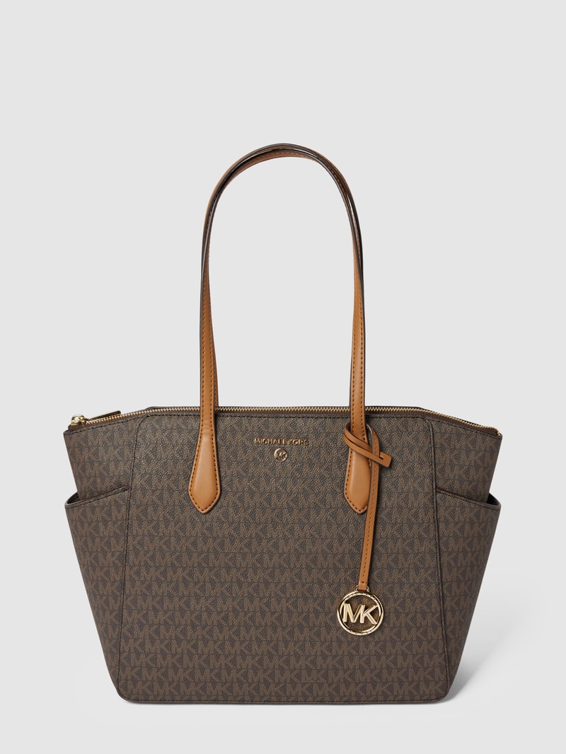 Shopper mit Label-Detail Modell 'MARILYN' in mittelbraun