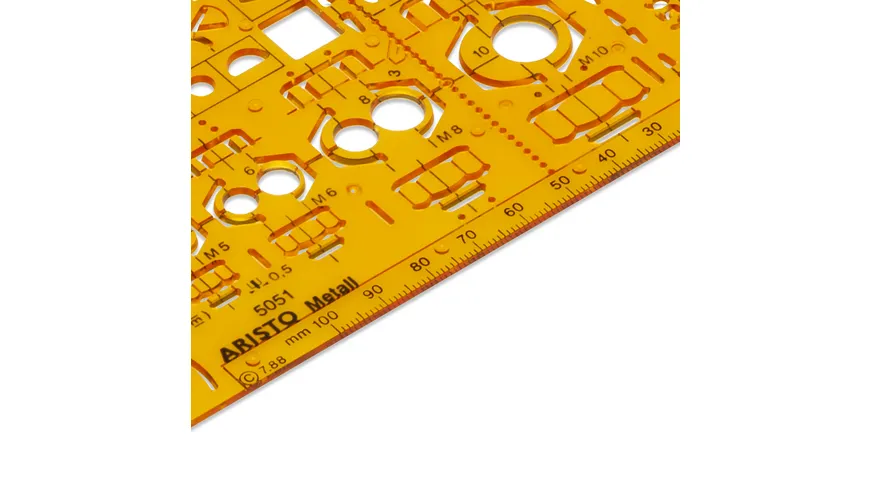 ARISTO Schulwinkel Metall mit Tuschenoppen orange-transparent