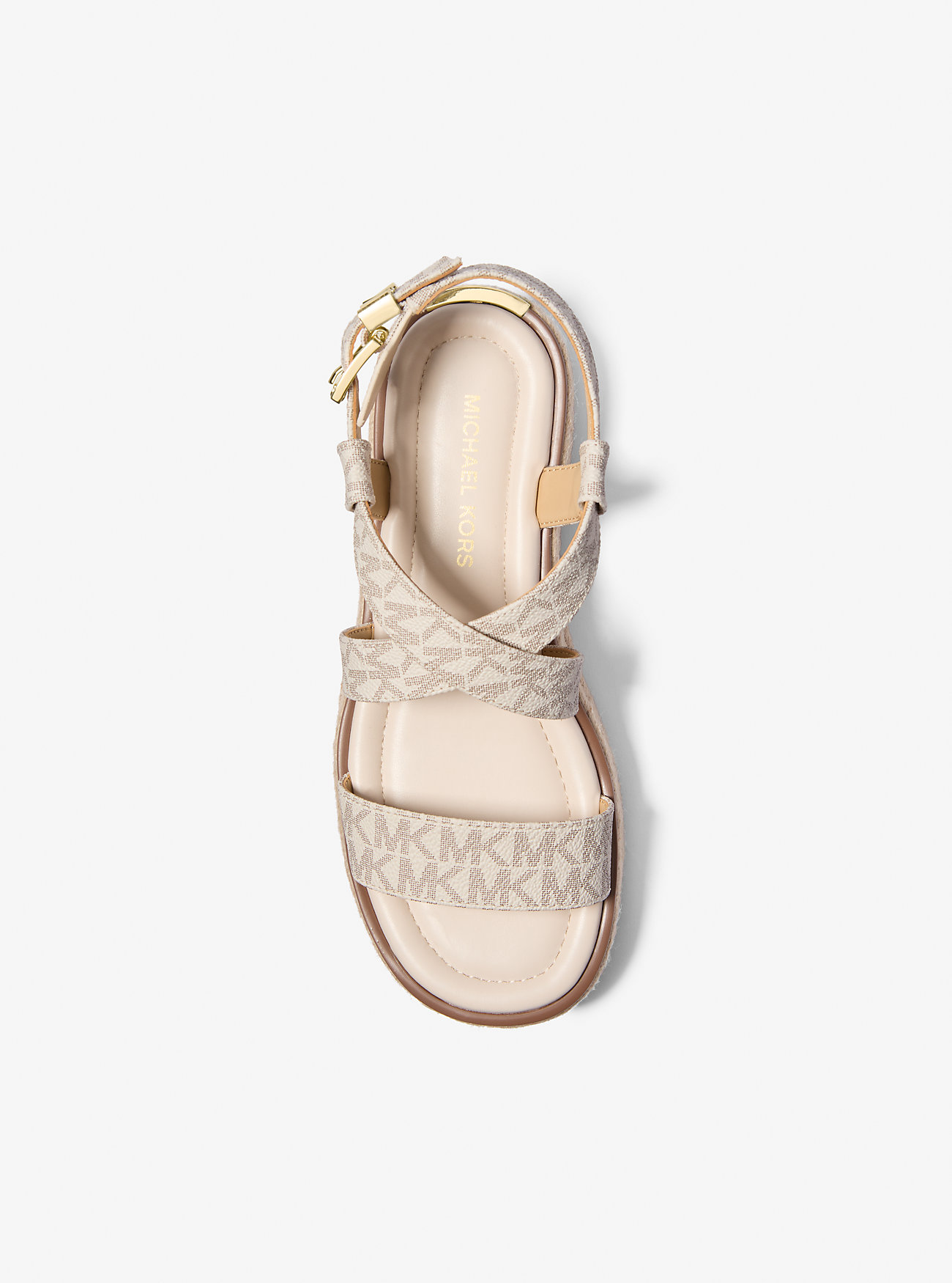 Lynn Signature Logo Platform Espadrille Sandal - VANILLA