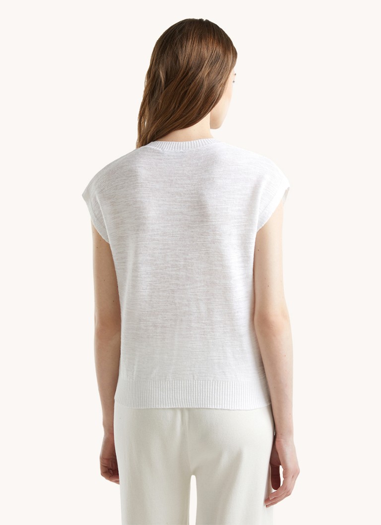 Benetton Fine-knit top in linen blend