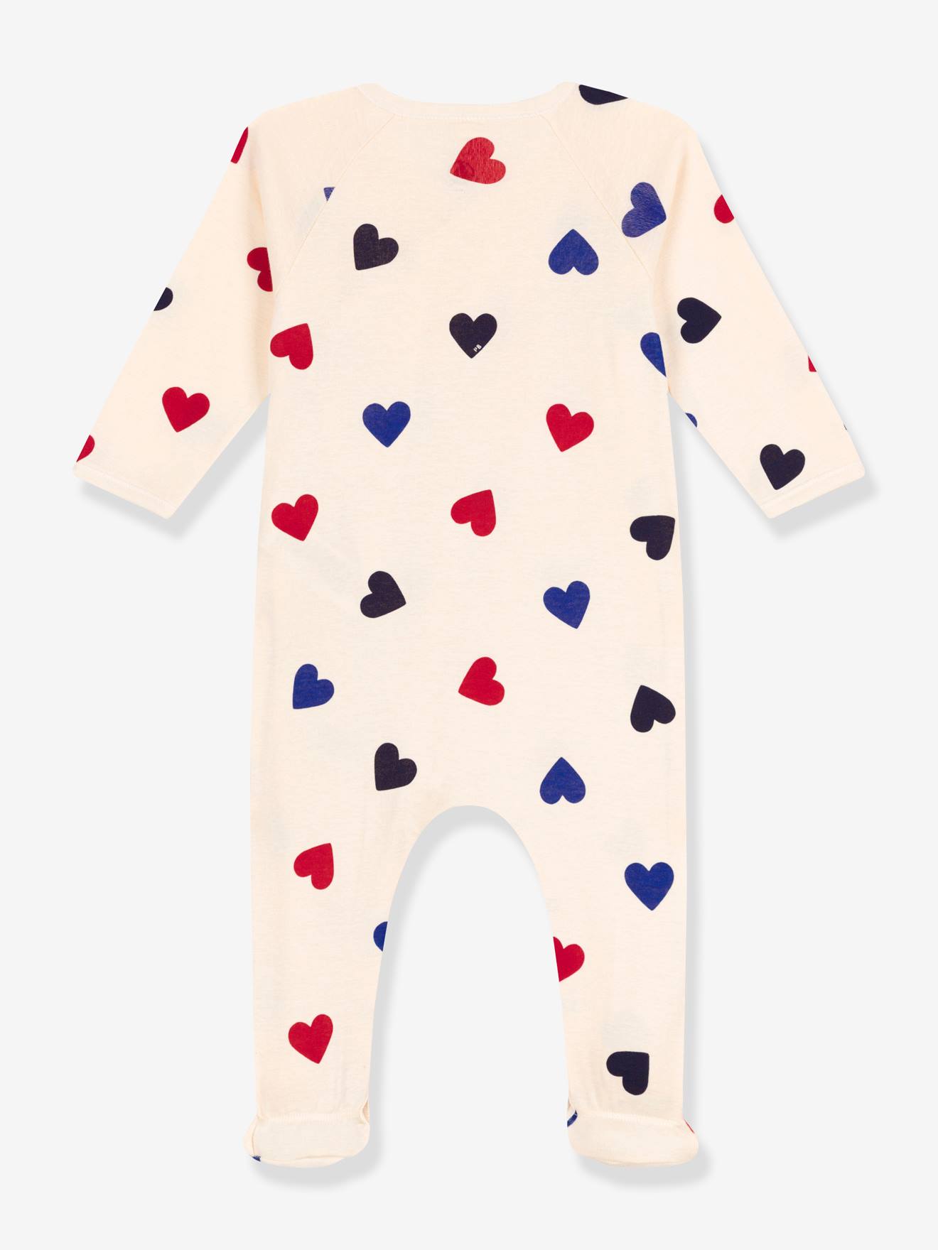 Pyjama cœur bébé en coton PETIT BATEAU beige imprimé