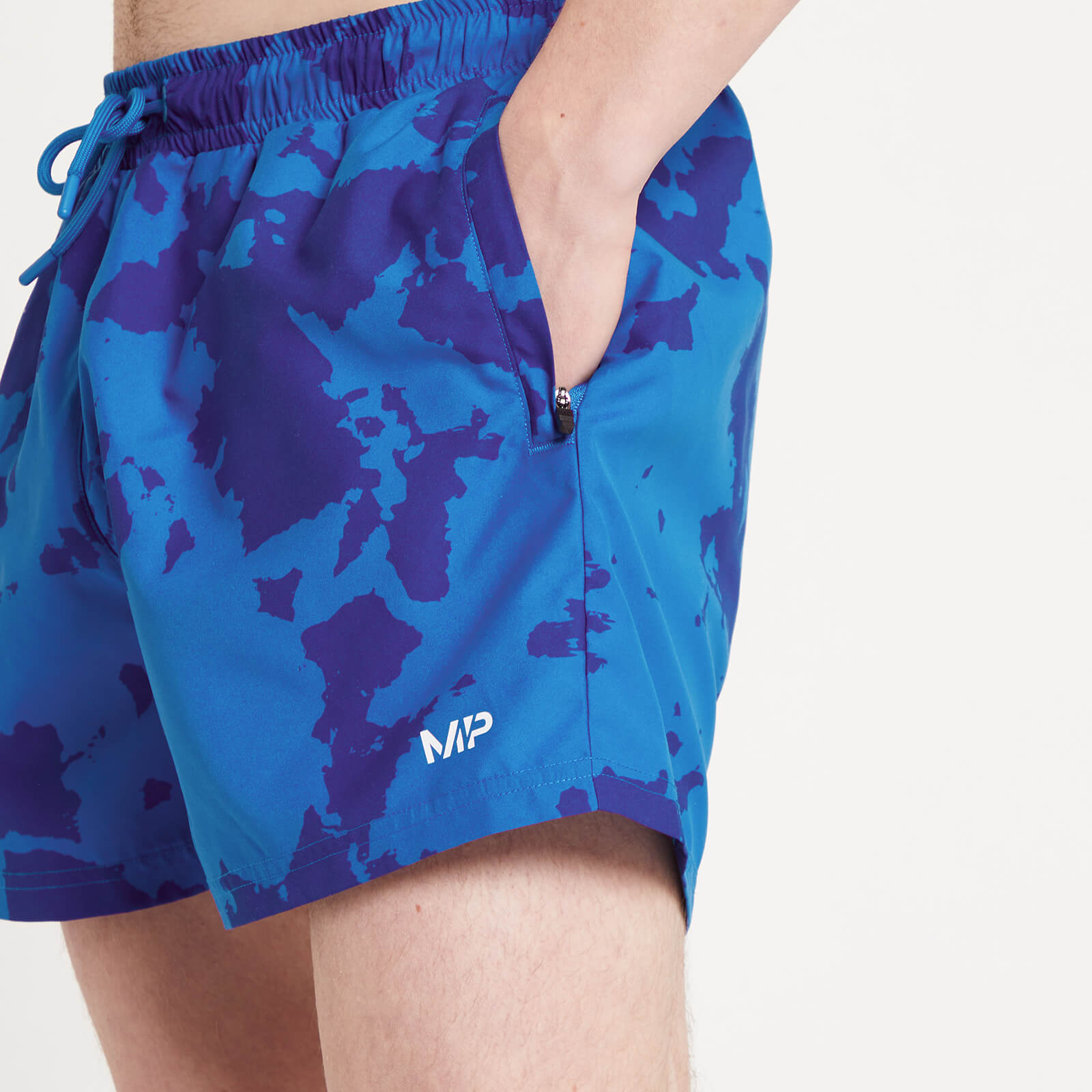 Short de bain à imprimé MP Atlantic pour hommes – Bleu pur