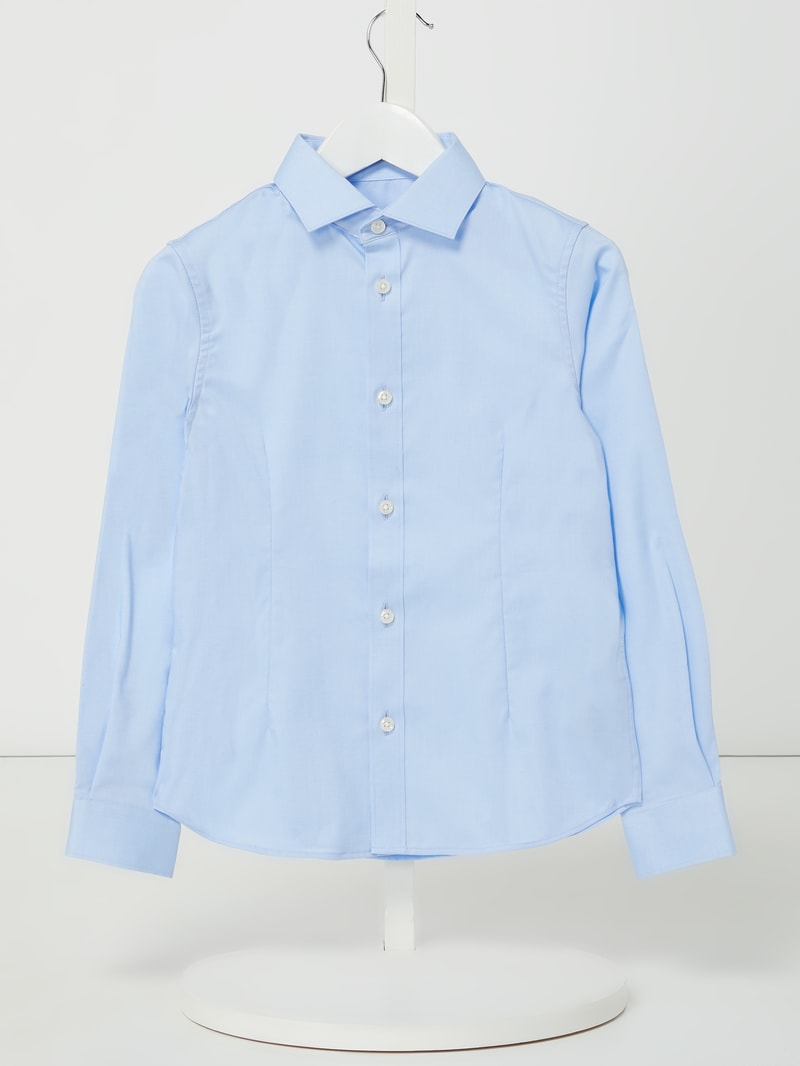 Regular Fit Hemd mit Kentkragen Modell 'PARMA' in hellblau