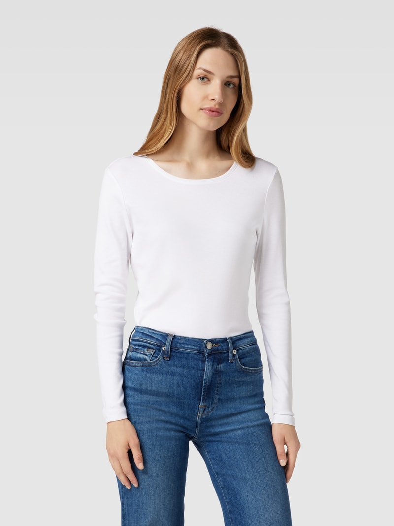 Longsleeve mit Rundhalsausschnitt in weiß