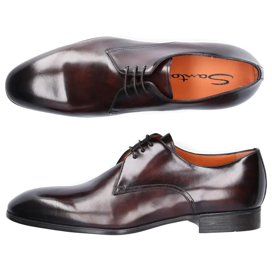 Santoni - Businessschuhe Derby 15018 Kalbsleder - braun