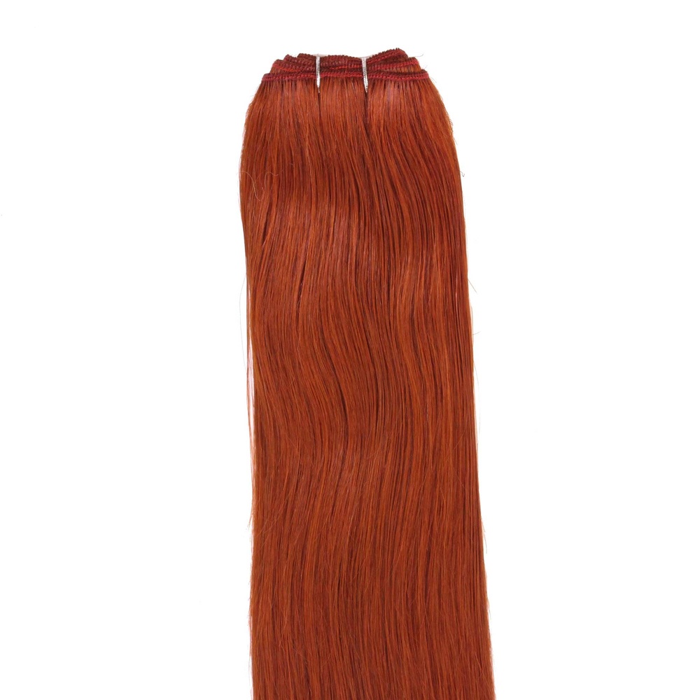 hair2heart Extensions Tissage cheveux naturels #130 Rouge cuivré 100g extensions