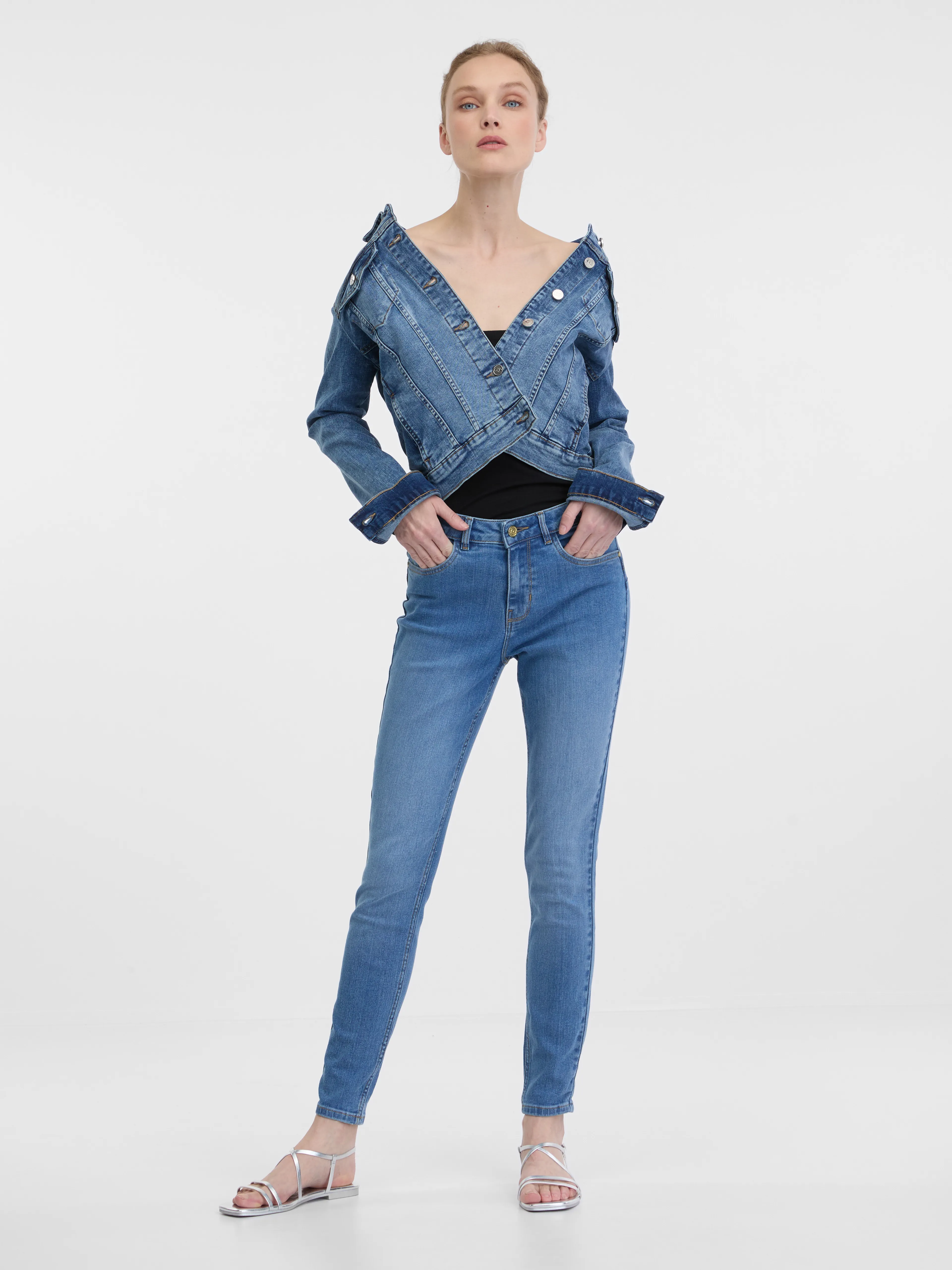 Hellblaue Damen-Jeansjacke ORSAY