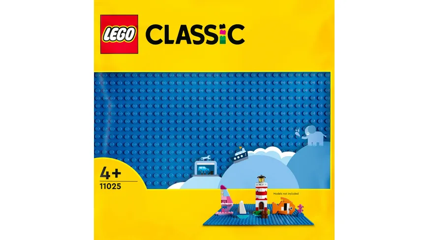 LEGO Classic 11025 Blaue Bauplatte, Grundplatte für LEGO Sets, 32x32