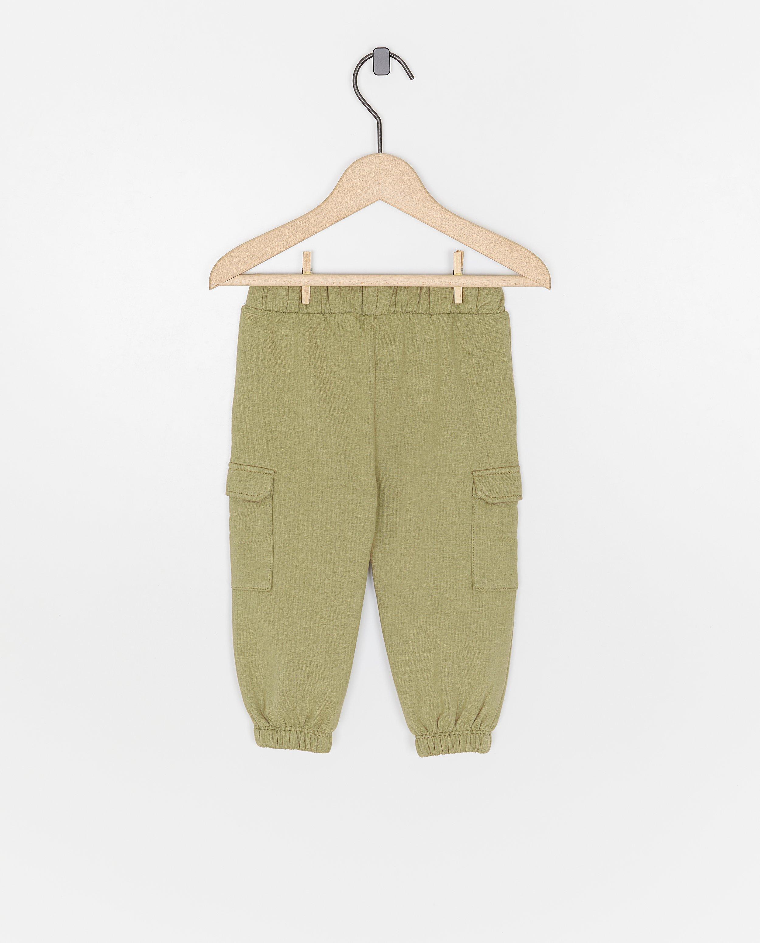 Pantaloni de trening kaki verzi Cuddles and Smiles