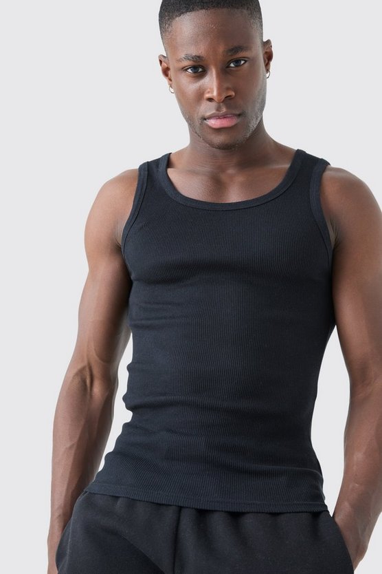 Geripptes Muscle-Fit Tanktop