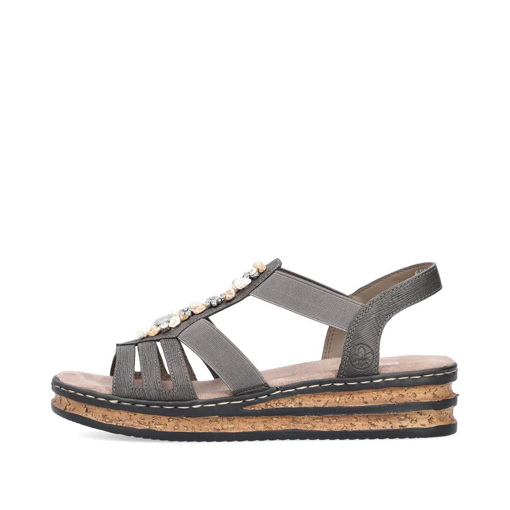 RIEKER Komfort Sandalen braun FSK Damen Sandalen