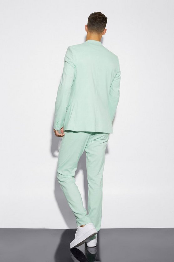 Tall einreihige Slim-Fit Leinen Anzugjacke